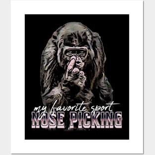 Gorilla Nose Picking Posters and Art